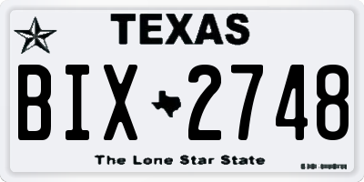 TX license plate BIX2748