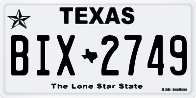 TX license plate BIX2749