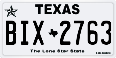 TX license plate BIX2763