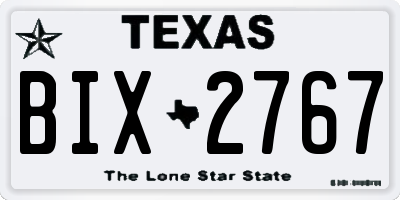 TX license plate BIX2767