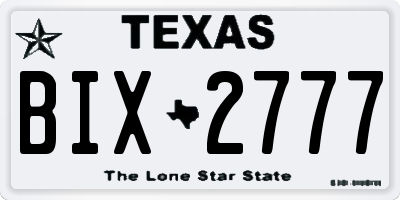 TX license plate BIX2777