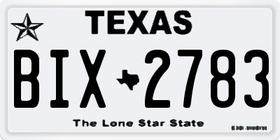 TX license plate BIX2783