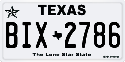 TX license plate BIX2786