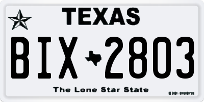 TX license plate BIX2803