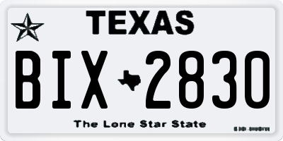 TX license plate BIX2830