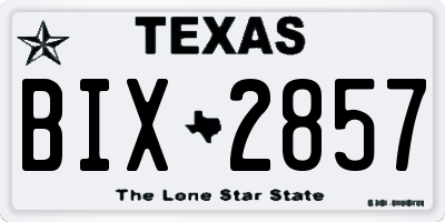 TX license plate BIX2857