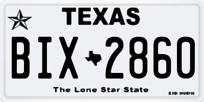 TX license plate BIX2860