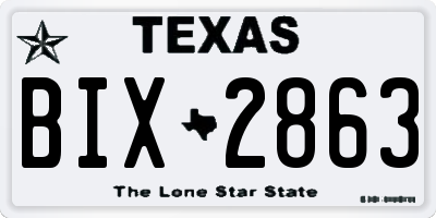 TX license plate BIX2863