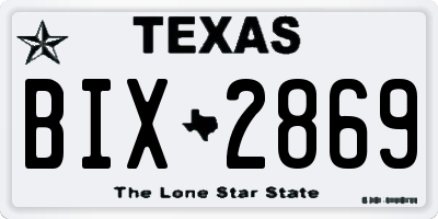 TX license plate BIX2869
