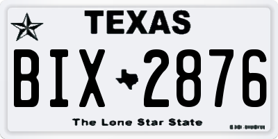TX license plate BIX2876