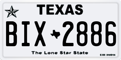 TX license plate BIX2886