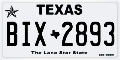 TX license plate BIX2893