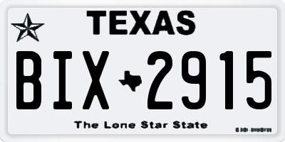 TX license plate BIX2915