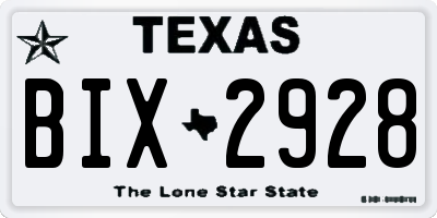 TX license plate BIX2928