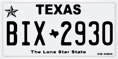 TX license plate BIX2930