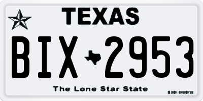 TX license plate BIX2953