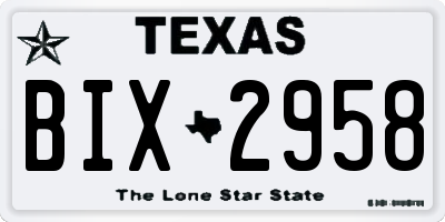 TX license plate BIX2958