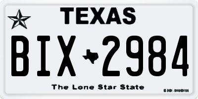 TX license plate BIX2984