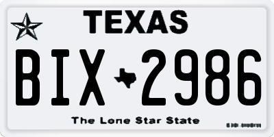 TX license plate BIX2986