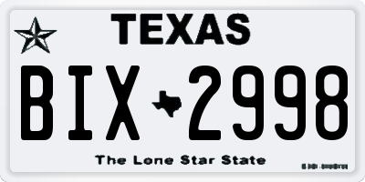 TX license plate BIX2998