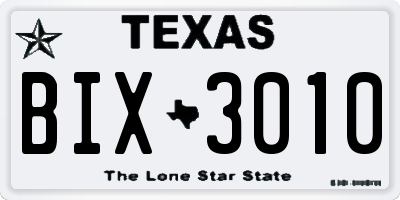 TX license plate BIX3010