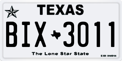 TX license plate BIX3011