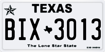TX license plate BIX3013