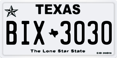TX license plate BIX3030