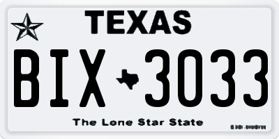 TX license plate BIX3033