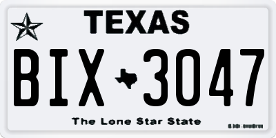 TX license plate BIX3047