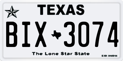 TX license plate BIX3074