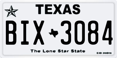TX license plate BIX3084