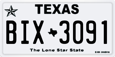 TX license plate BIX3091