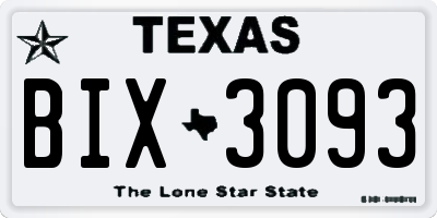 TX license plate BIX3093