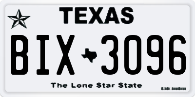 TX license plate BIX3096