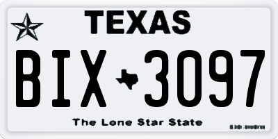 TX license plate BIX3097