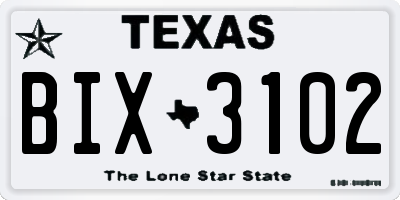 TX license plate BIX3102