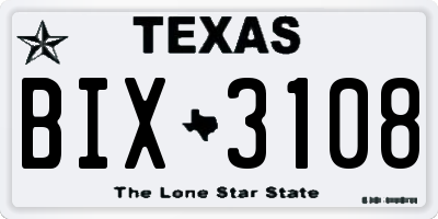 TX license plate BIX3108