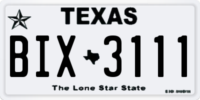 TX license plate BIX3111