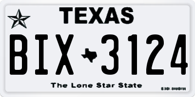 TX license plate BIX3124
