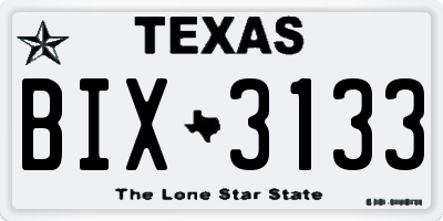TX license plate BIX3133
