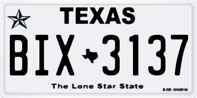 TX license plate BIX3137