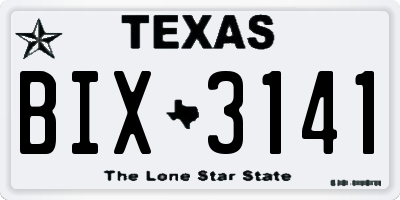 TX license plate BIX3141
