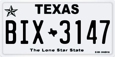 TX license plate BIX3147
