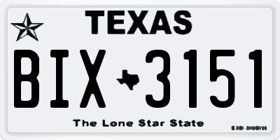 TX license plate BIX3151