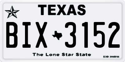 TX license plate BIX3152