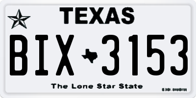 TX license plate BIX3153