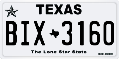 TX license plate BIX3160