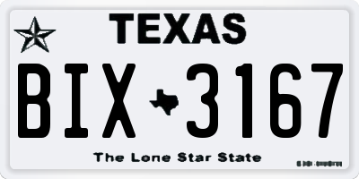 TX license plate BIX3167