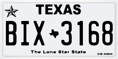 TX license plate BIX3168
